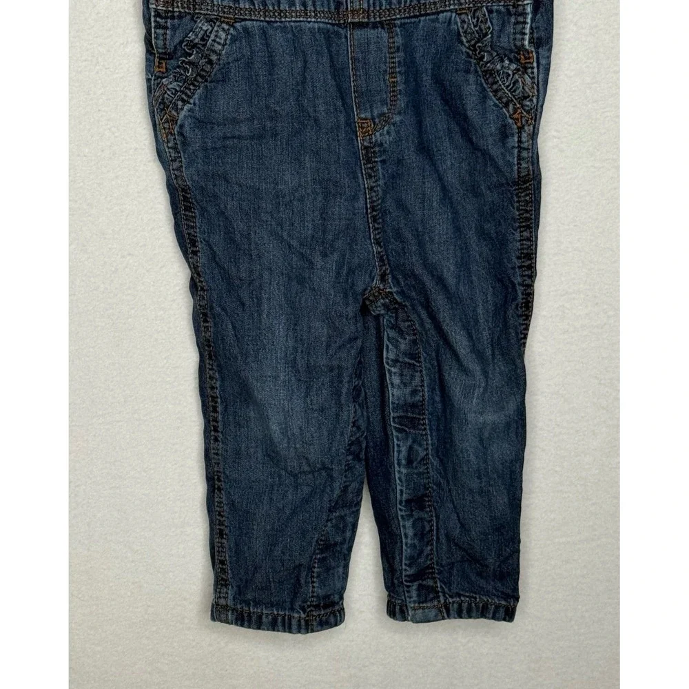 OshKosh B'Gosh 18M Plaid Lined Denim Bib Overalls Toddler Classic Carpenter EUC